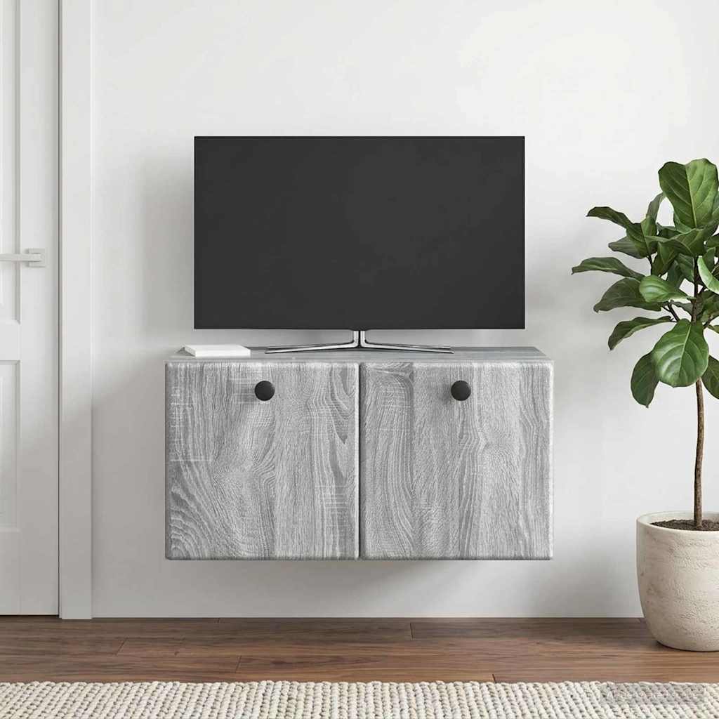 Gabinete de TV de parede 59,5 x 31 x 30 cm sonoma cinzento