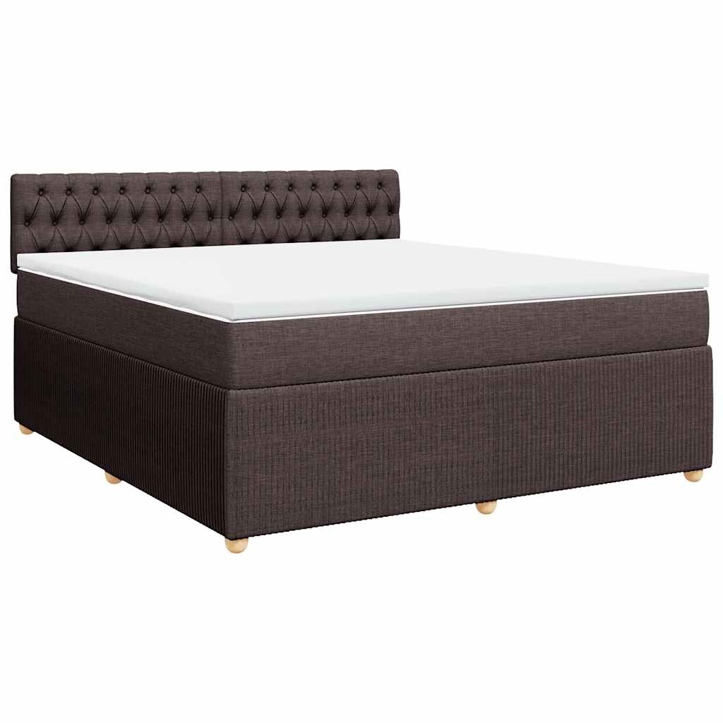 Cama com molas/colchão 180x200 cm tecido castanho-escuro