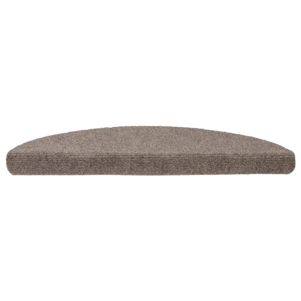 Tapetes de escada autoadesivos 20 peças 56x17x3 cm bege semicircular