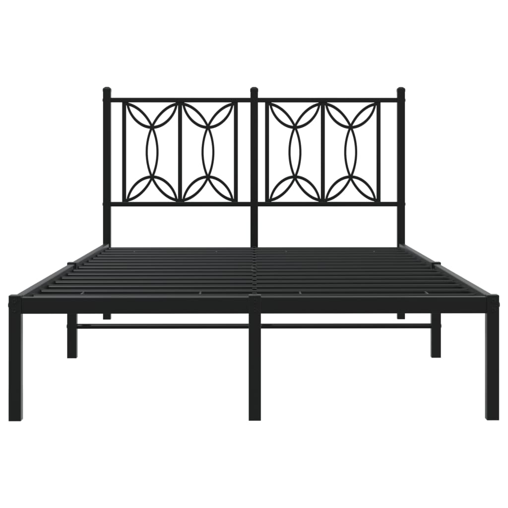 Estrutura de cama com cabeceira 120x190 cm metal preto