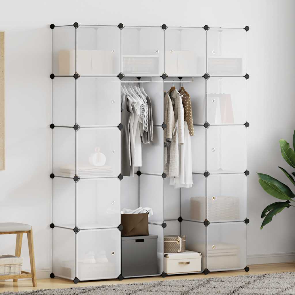 Armário plástico modular 14 gavetas 37x146x180,5cm branco
