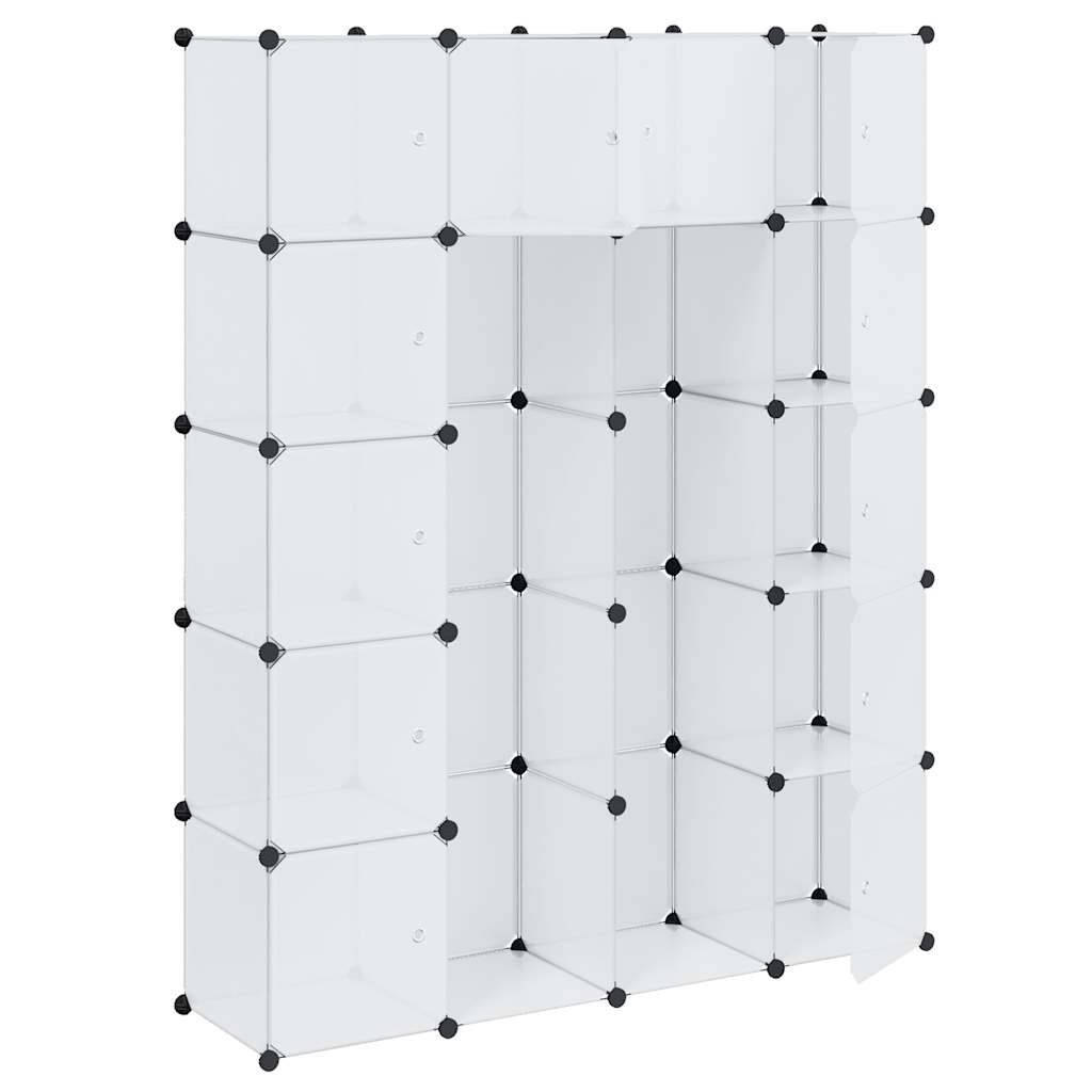Armário plástico modular 14 gavetas 37x146x180,5cm branco