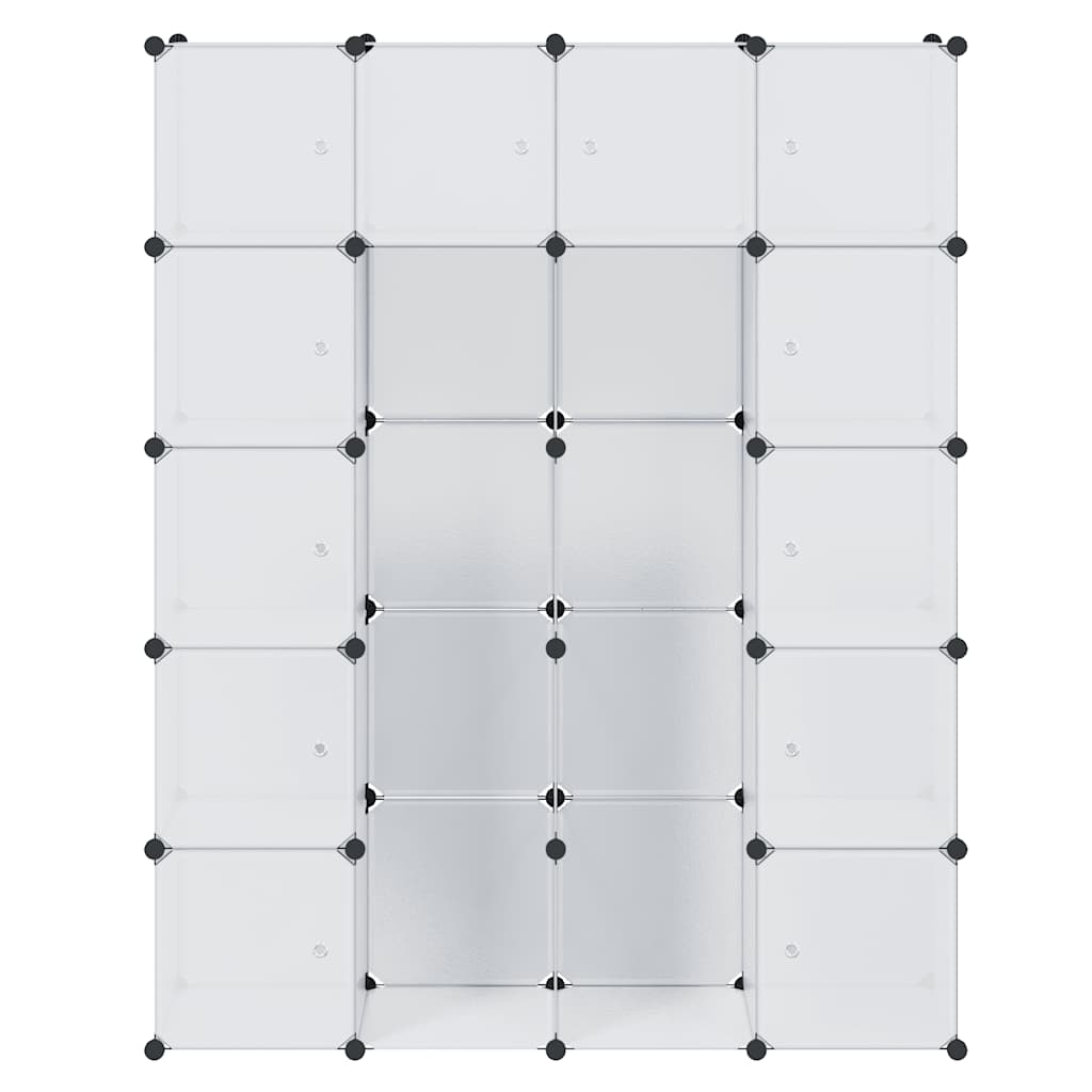 Armário plástico modular 14 gavetas 37x146x180,5cm branco
