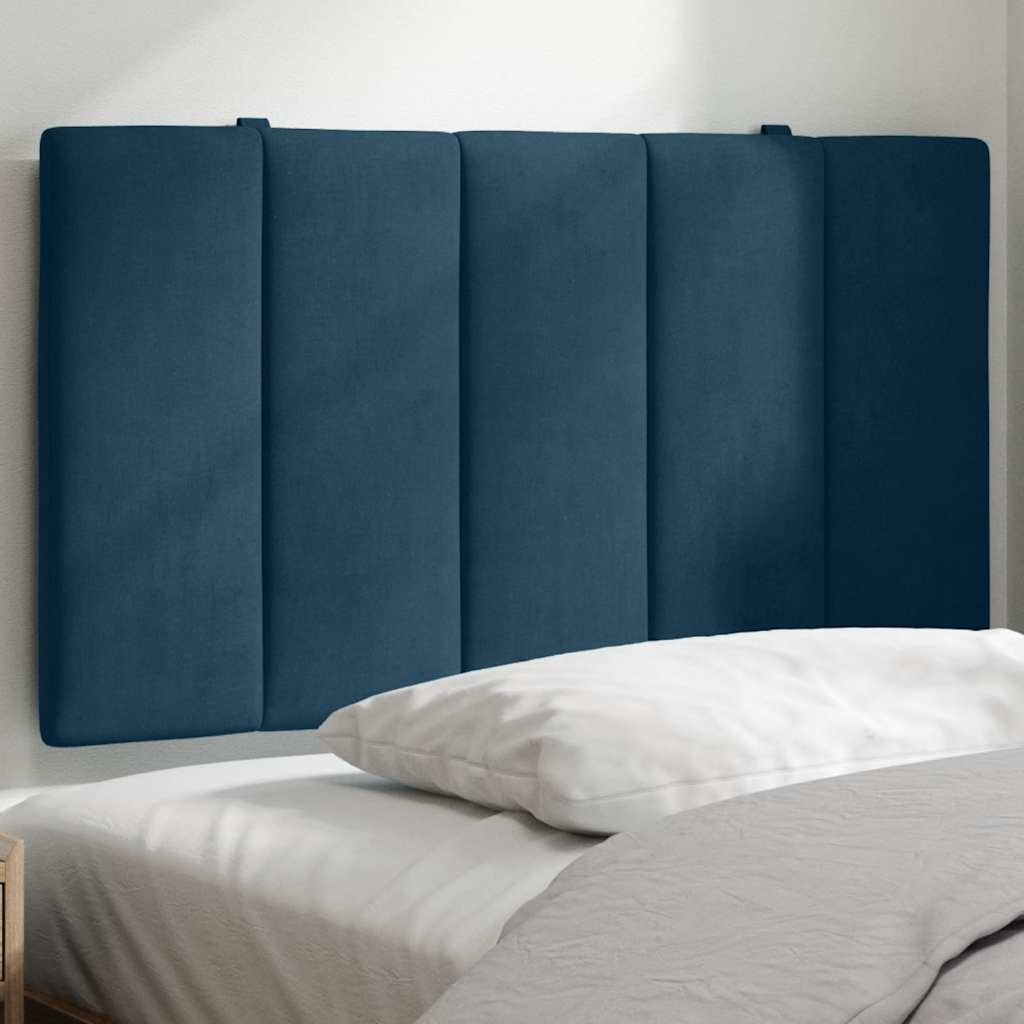 Almofadão de cabeceira hanko 80 cm veludo azul