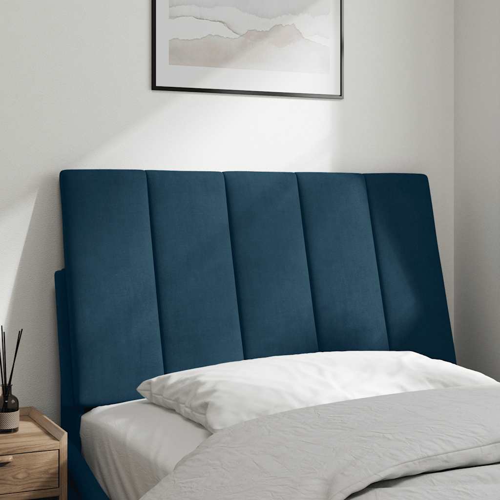 Almofadão de cabeceira hanko 80 cm veludo azul