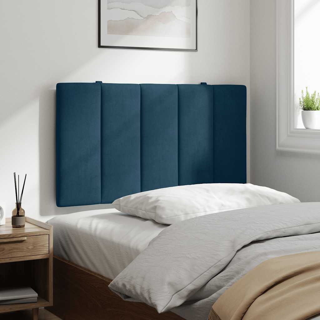 Almofadão de cabeceira hanko 80 cm veludo azul