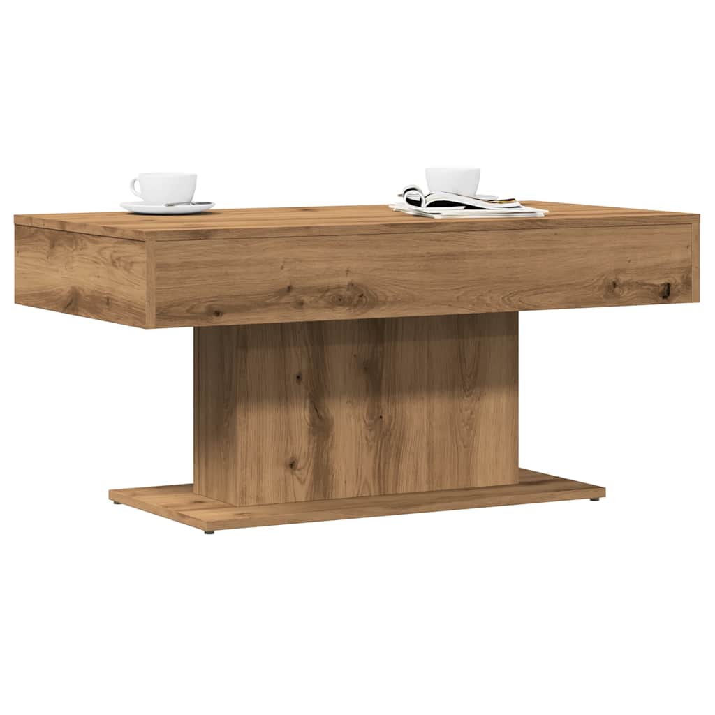 Mesa de centro artisan oak 96x50x45 cm em madeira engenheirada
