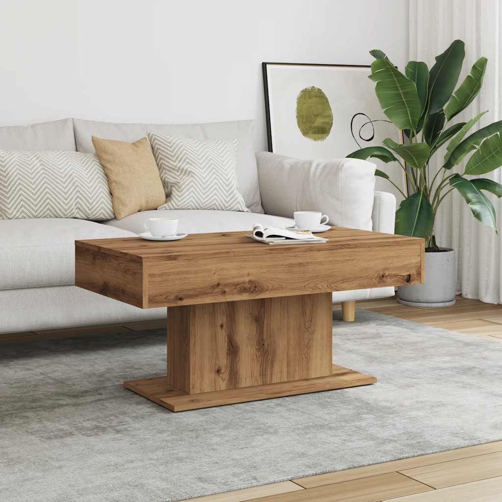 Mesa de centro artisan oak 96x50x45 cm em madeira engenheirada
