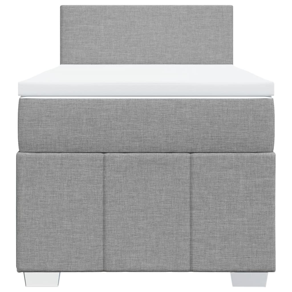 Cama com molas/colchão 100x200 cm tecido cinzento-claro