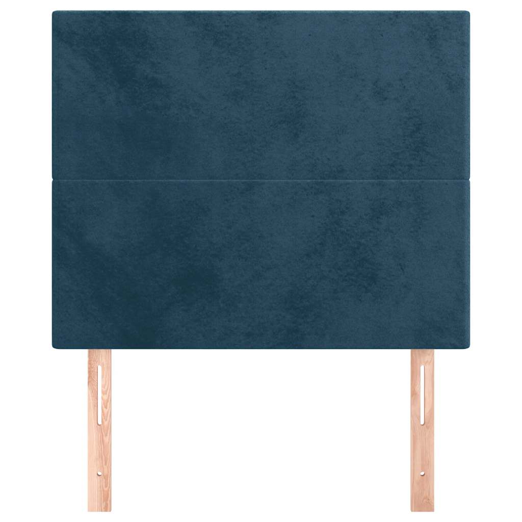 Cabeceira azul escuro 90x5x118/128 cm veludo