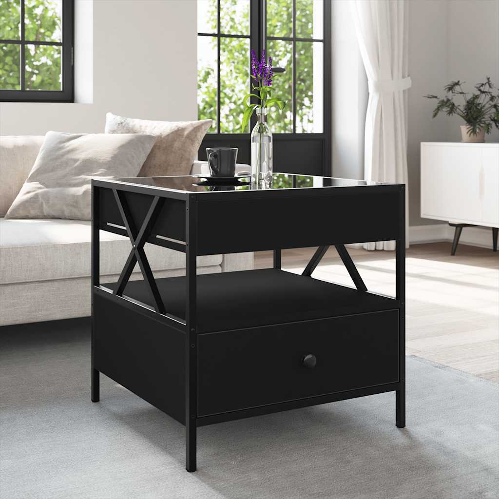 Mesa de centro c/ luzes LED infinity 50x50x51 cm preto