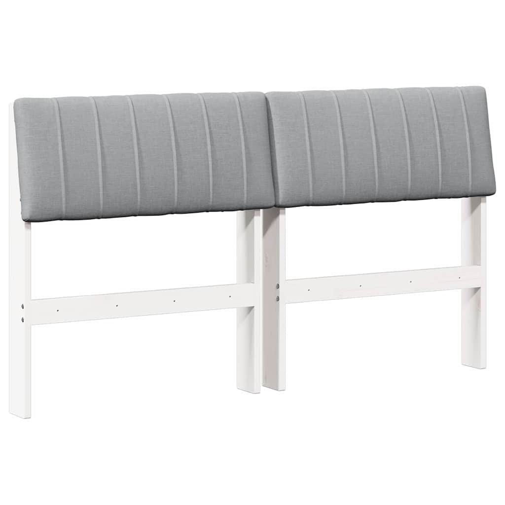 Cabeceira estofada cinzento-claro 135 cm