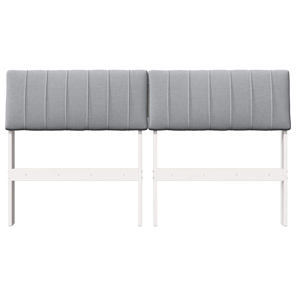 Cabeceira estofada cinzento-claro 135 cm