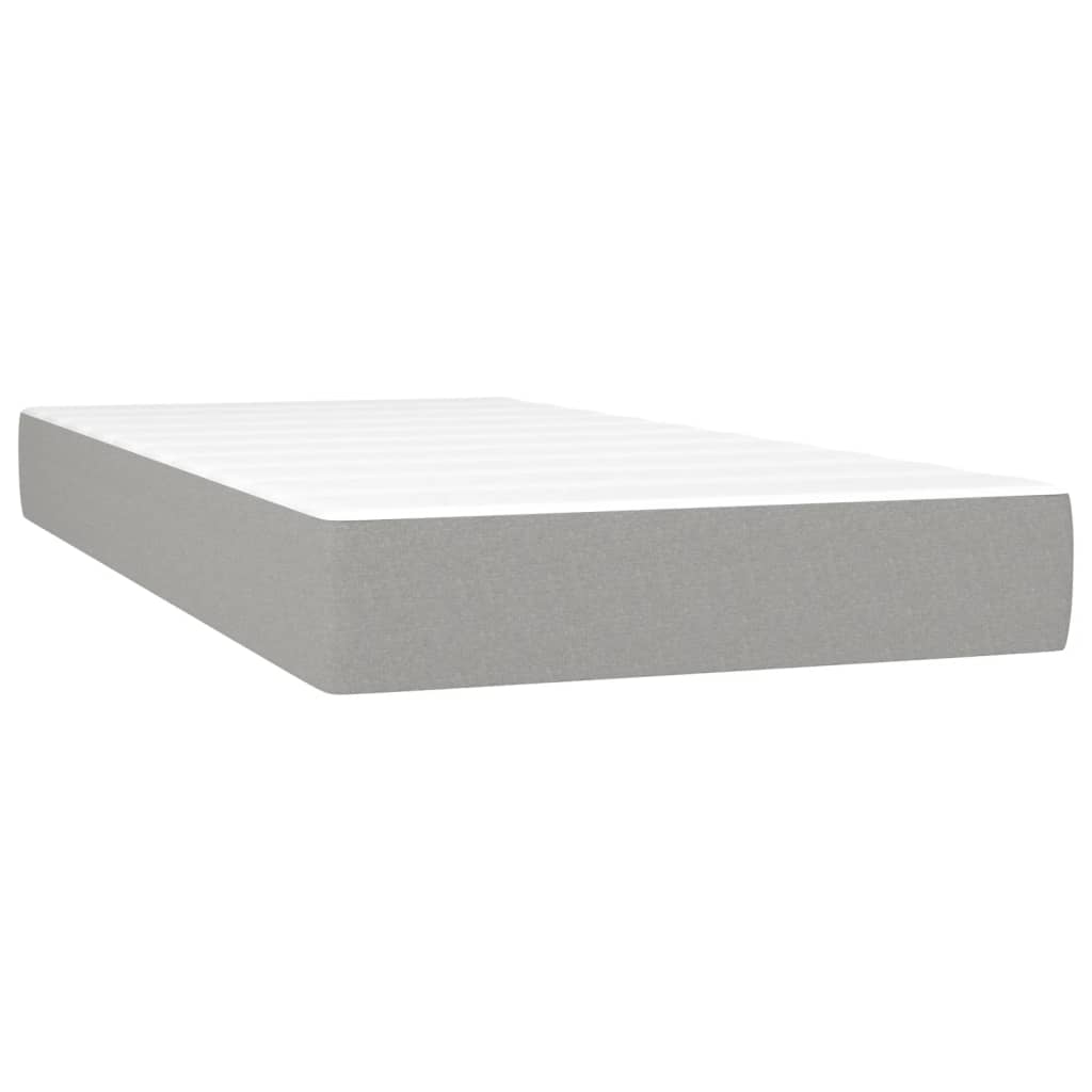Colchão de molas ensacadas firmeza média 90x200x20 cm tecido cinza-claro
