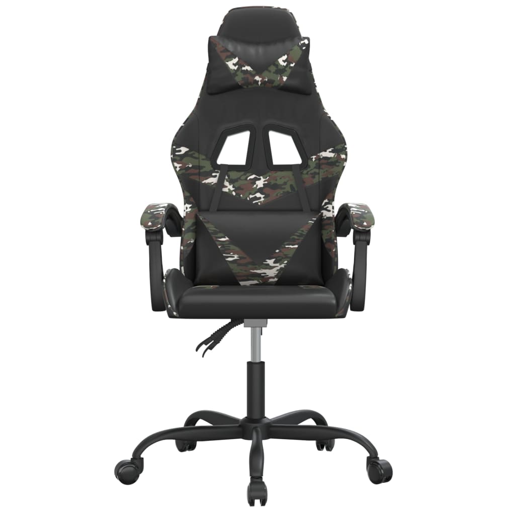 Cadeira gaming couro artificial preto e camuflado