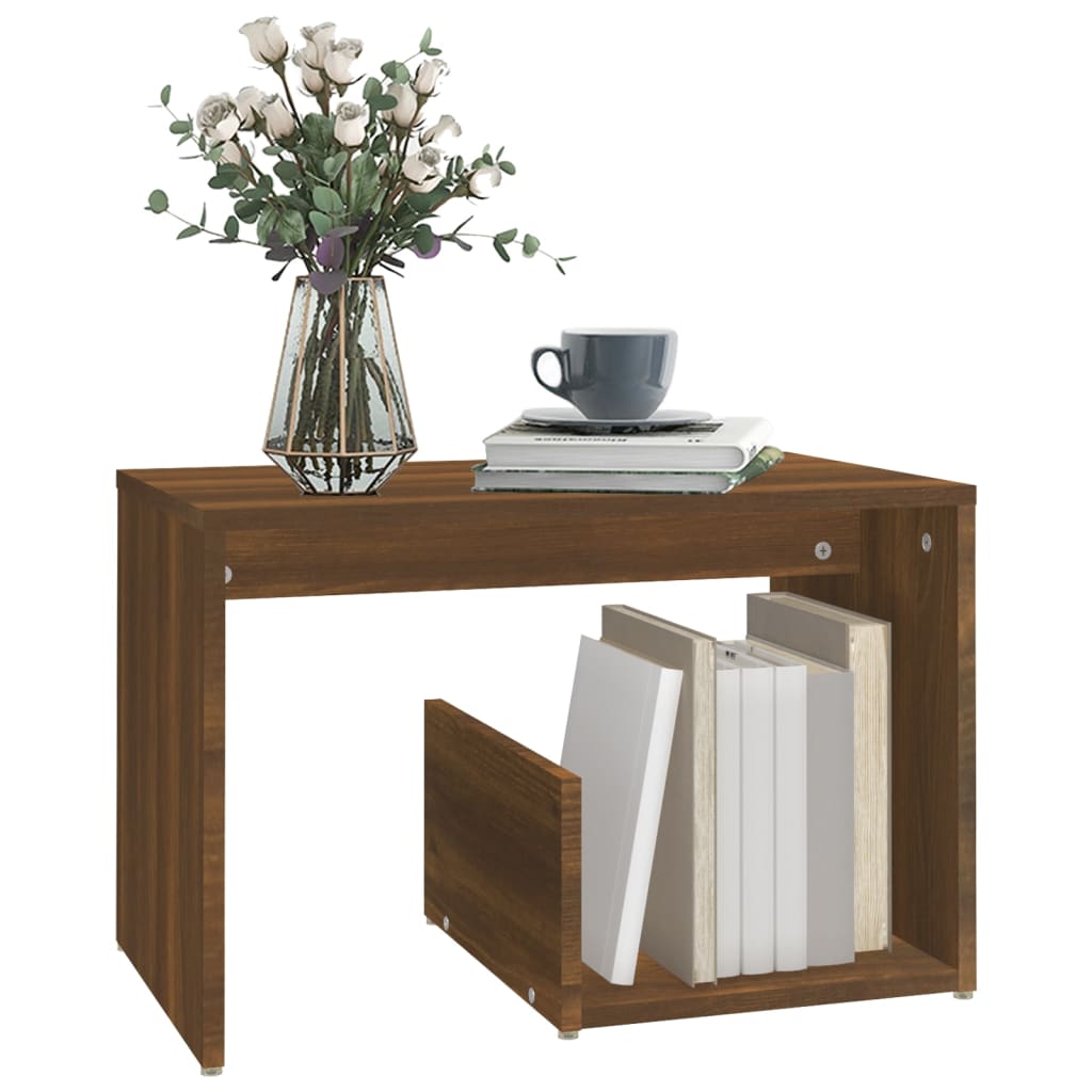 Mesa de apoio 59x36x38 cm derivados madeira carvalho castanho