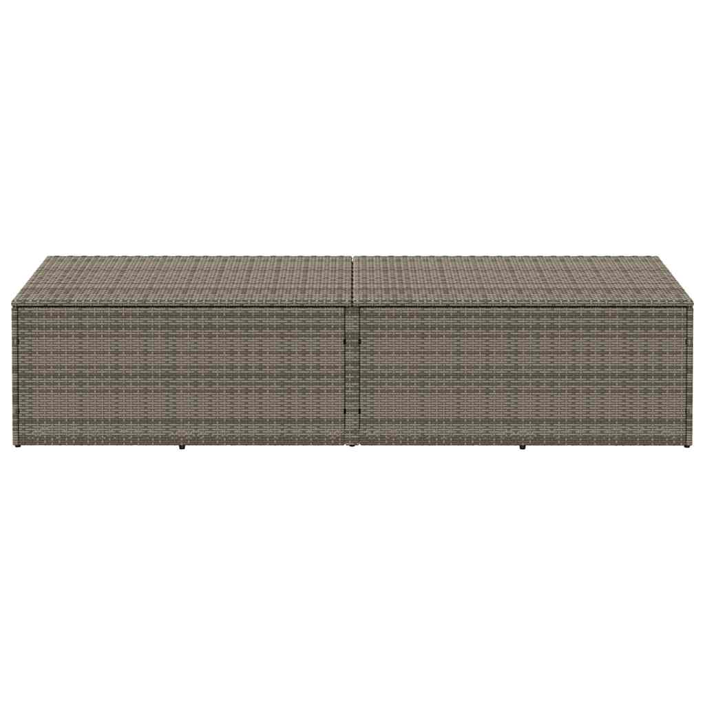 Caixa de arrumação para jardim 220x50x58 cm vime PE cinzento