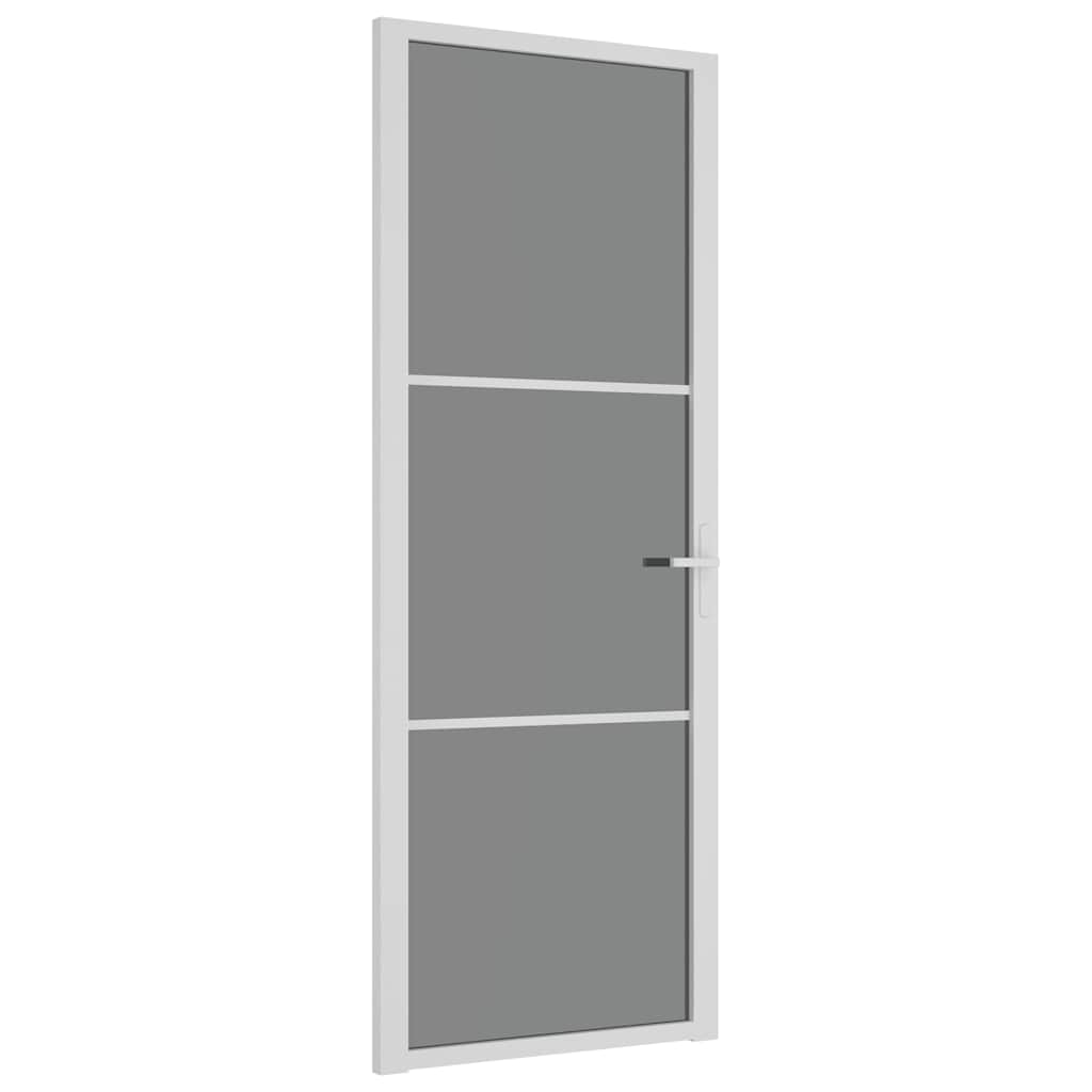Porta de interior 76x201,5 cm vidro esg e alumínio branco
