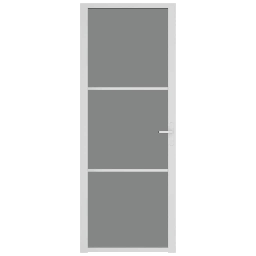 Porta de interior 76x201,5 cm vidro esg e alumínio branco