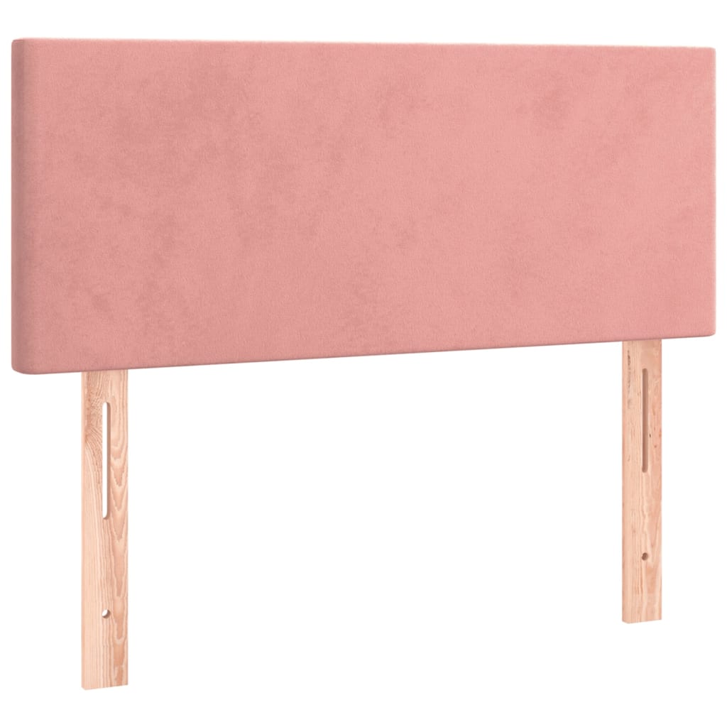 Cabeceira de cama c/ luzes LED veludo 100x5x78/88 cm rosa
