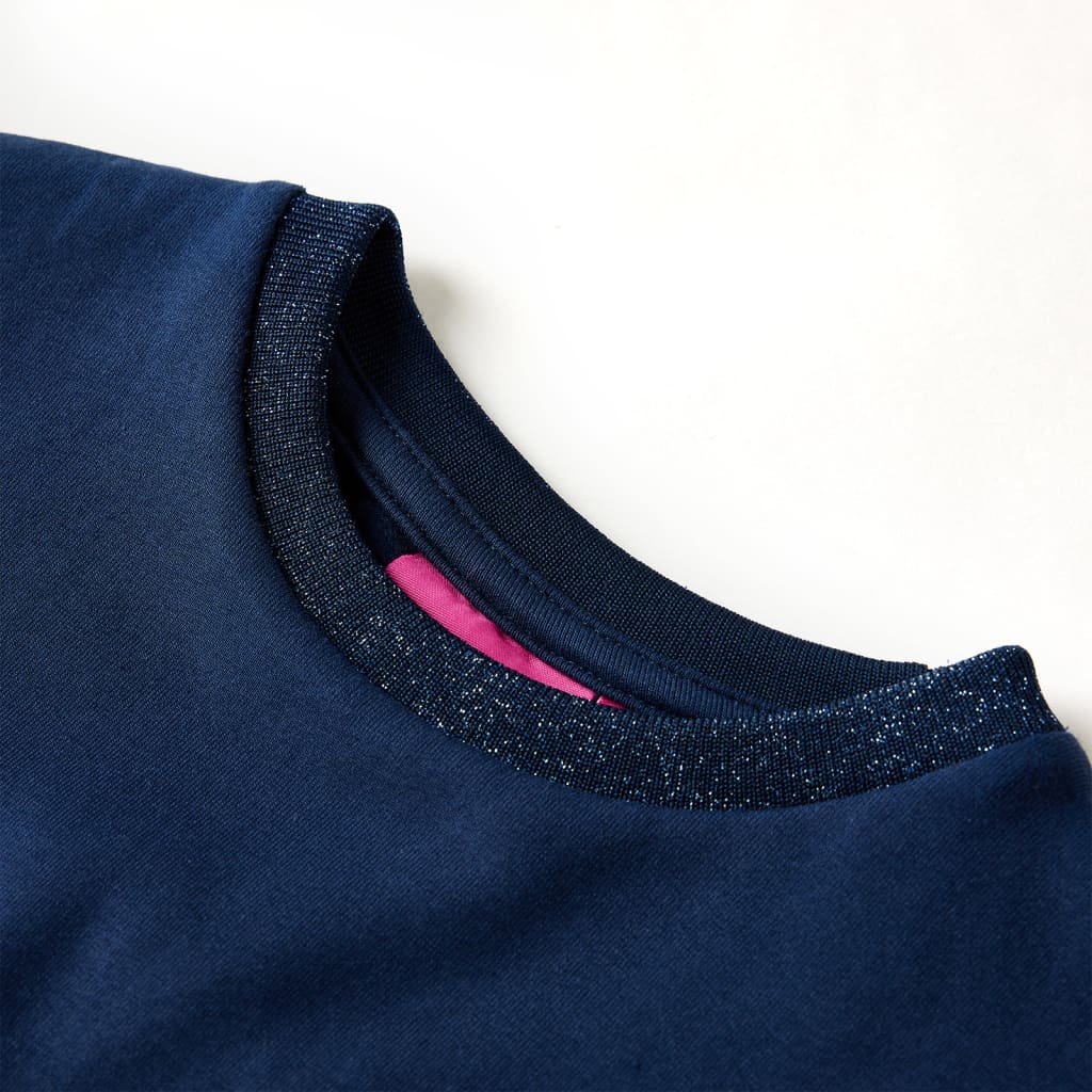Vestido de manga comprida para criança azul-marinho 104
