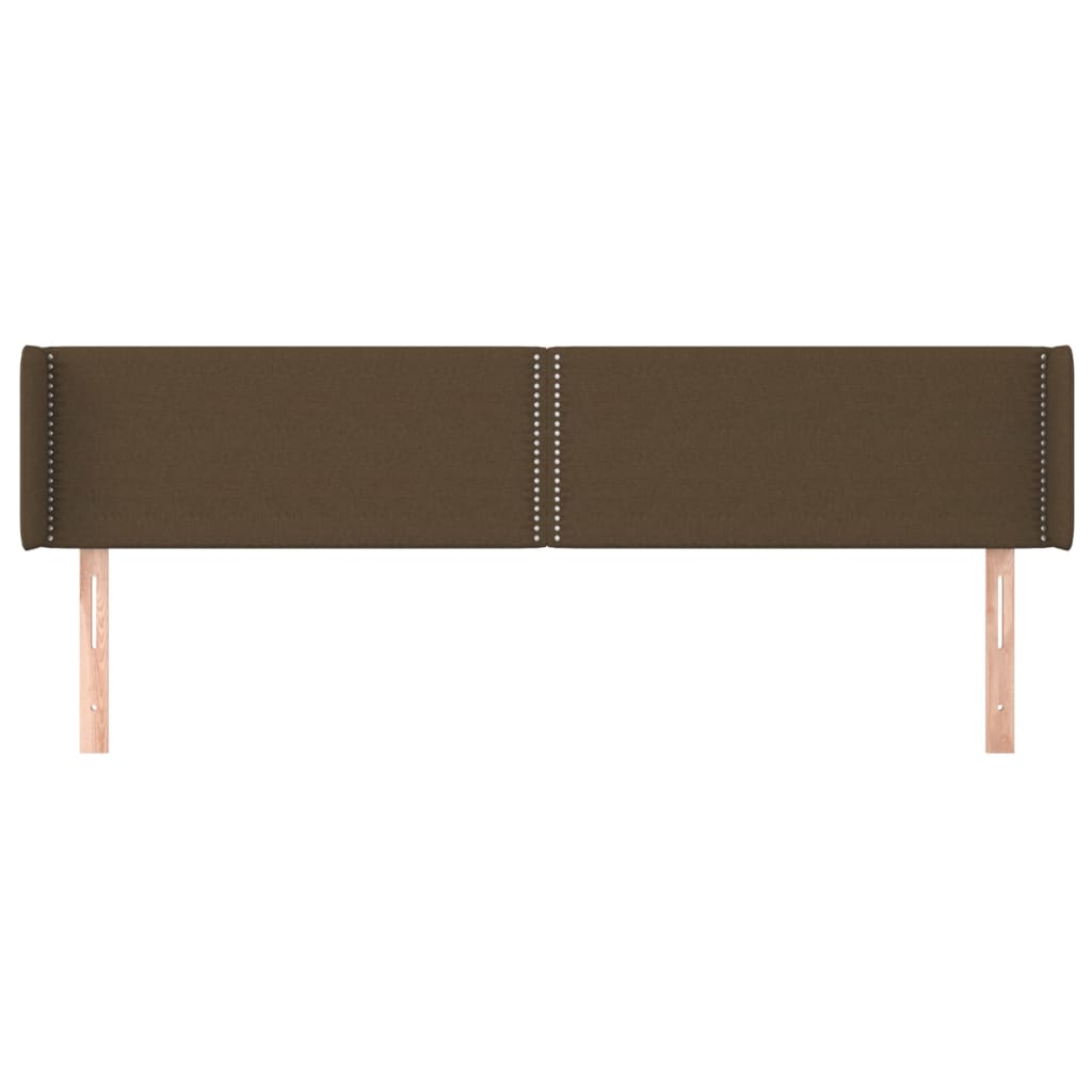 Cabeceira de cama c/ abas tecido 183x16x78/88cm castanho-escuro