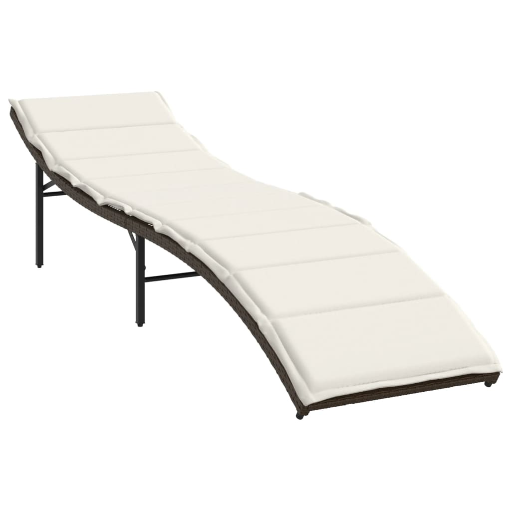 Espreguiçadeiras com almofadões 2 pcs vime PE castanho