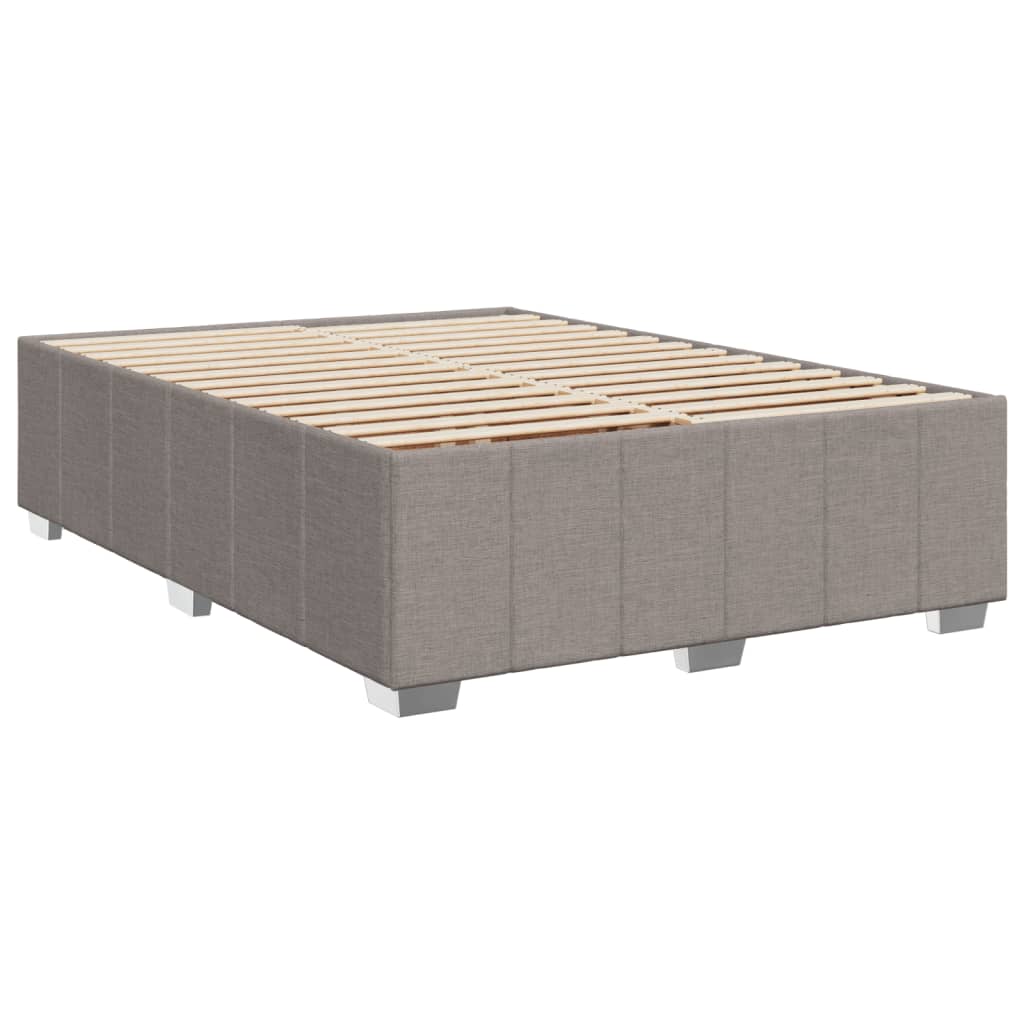 Cama sem colchão 140x200 cm tecido castanho-acinzentado