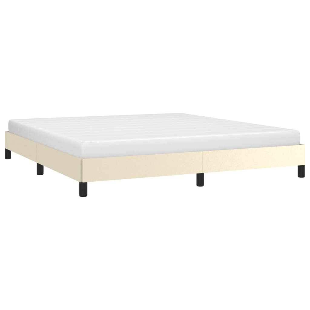 Estrutura de cama 180x200 cm couro artificial cor creme