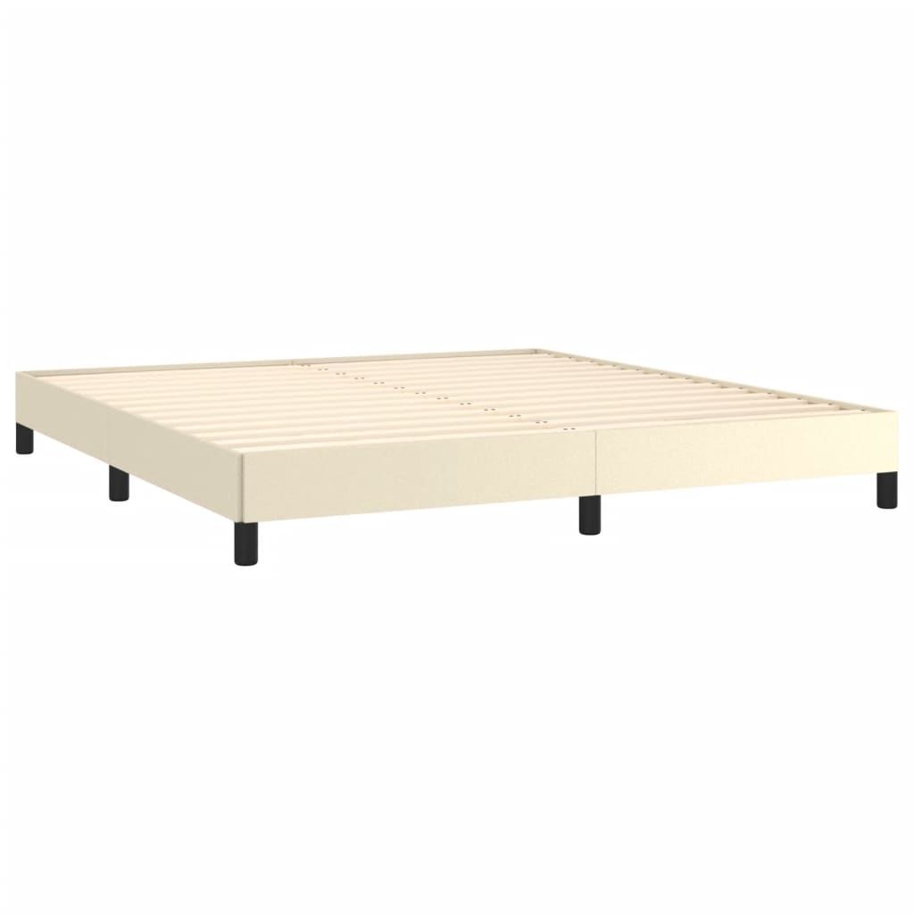 Estrutura de cama 180x200 cm couro artificial cor creme