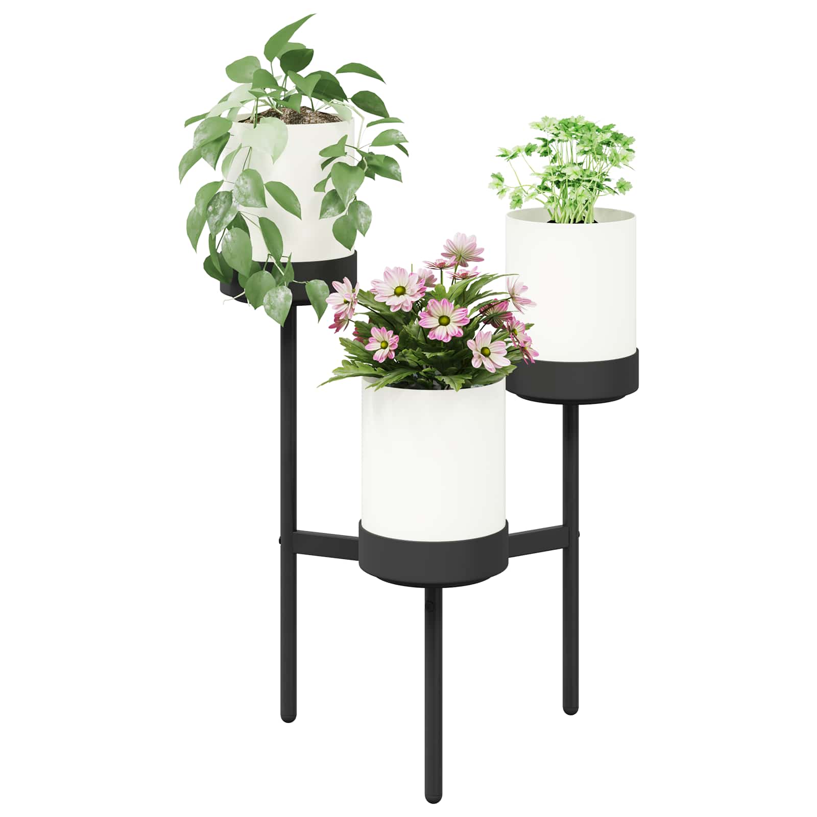 Suporte para flores branco 54 x 49 x 81 cm polipropileno e aço