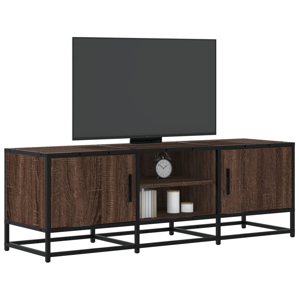 Móvel TV 120x35x41 cm derivados madeira/metal carvalho castanho