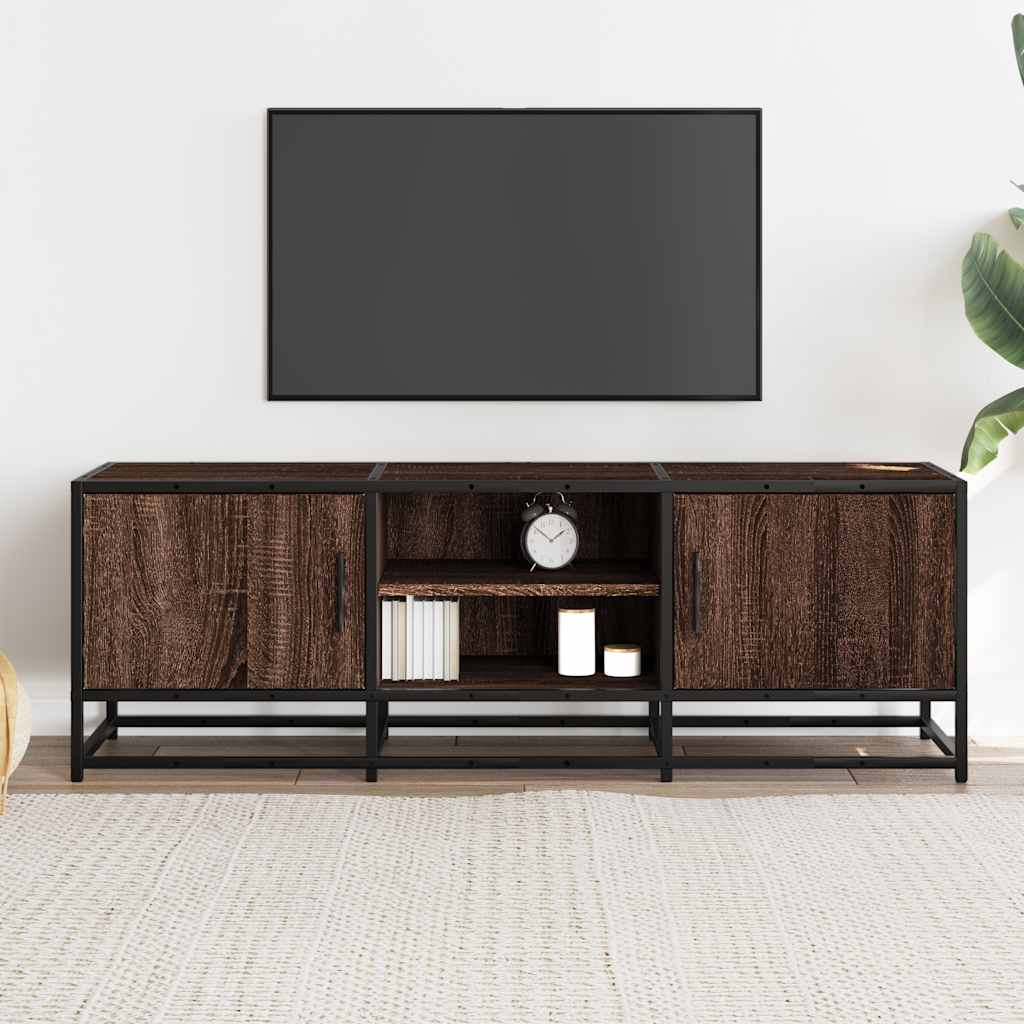 Móvel TV 120x35x41 cm derivados madeira/metal carvalho castanho