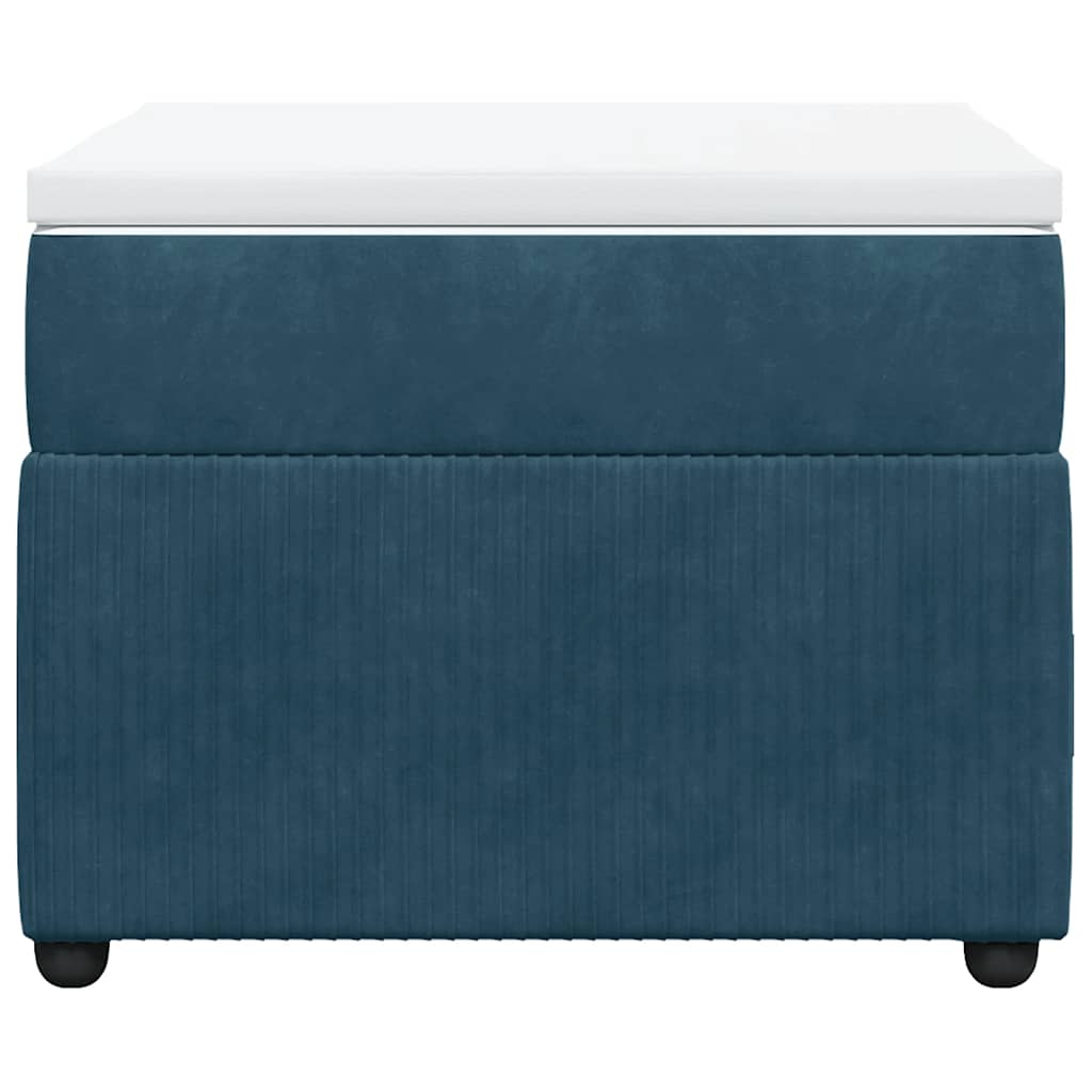Cama com molas/colchão 100x200 cm veludo azul-escuro