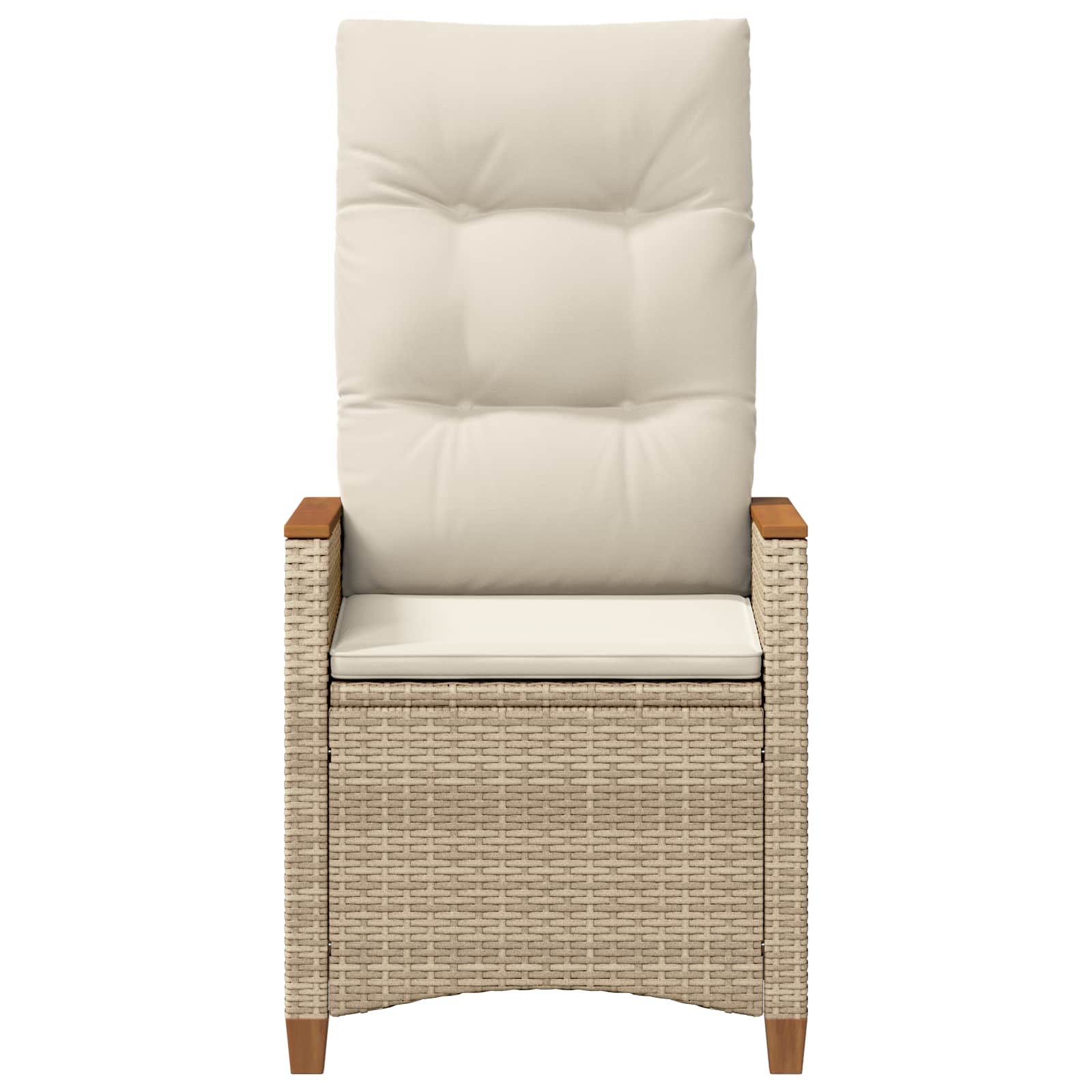 Cadeira de jardim reclinável bege e creme 64 x 57,5 x 112 cm