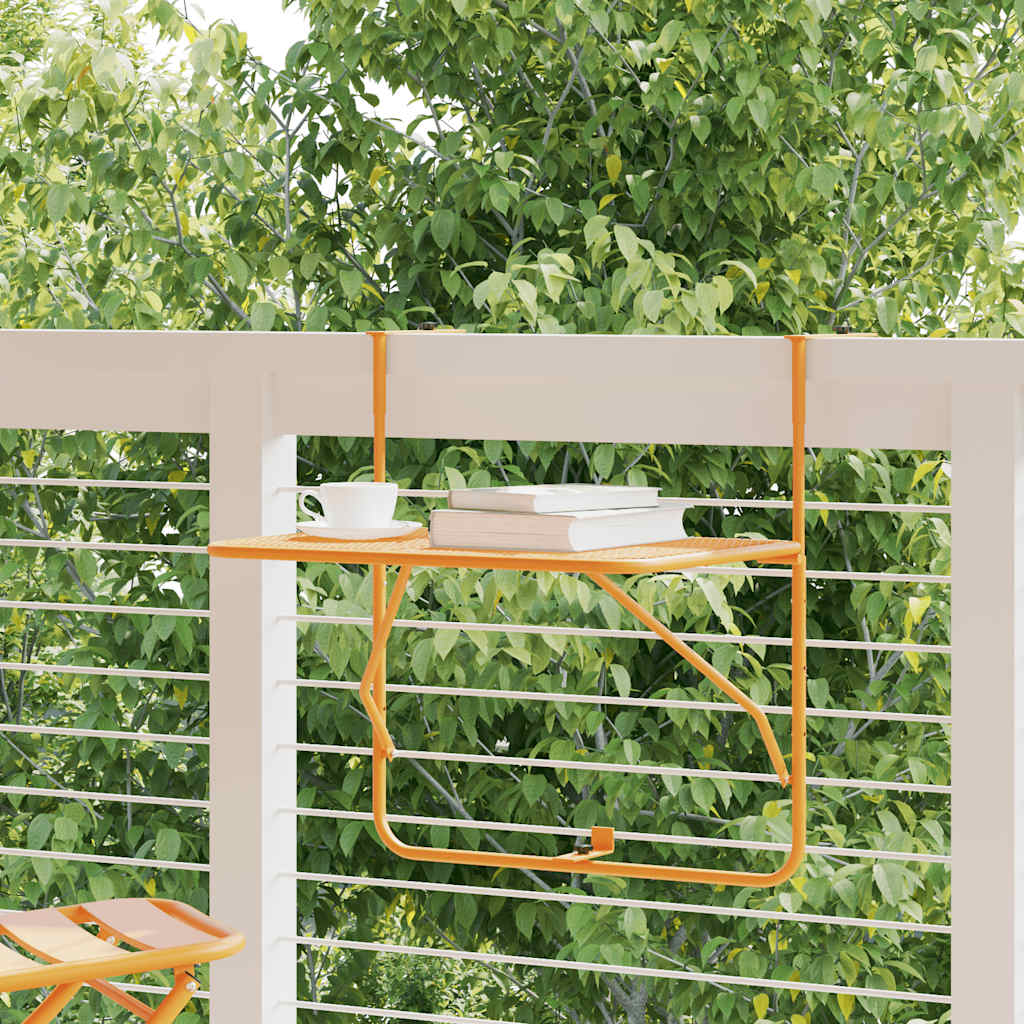 Mesa para varanda 60x40 cm aço amarelo