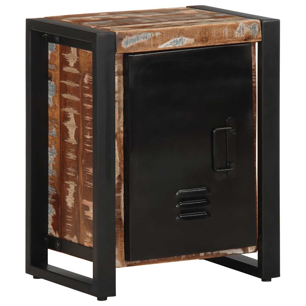 Mesa de cabeceira multicor 40x30x51cm madeira maciça recuperada