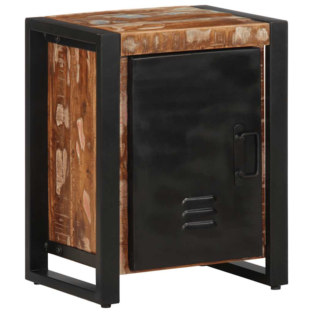 Mesa de cabeceira multicor 40x30x51cm madeira maciça recuperada
