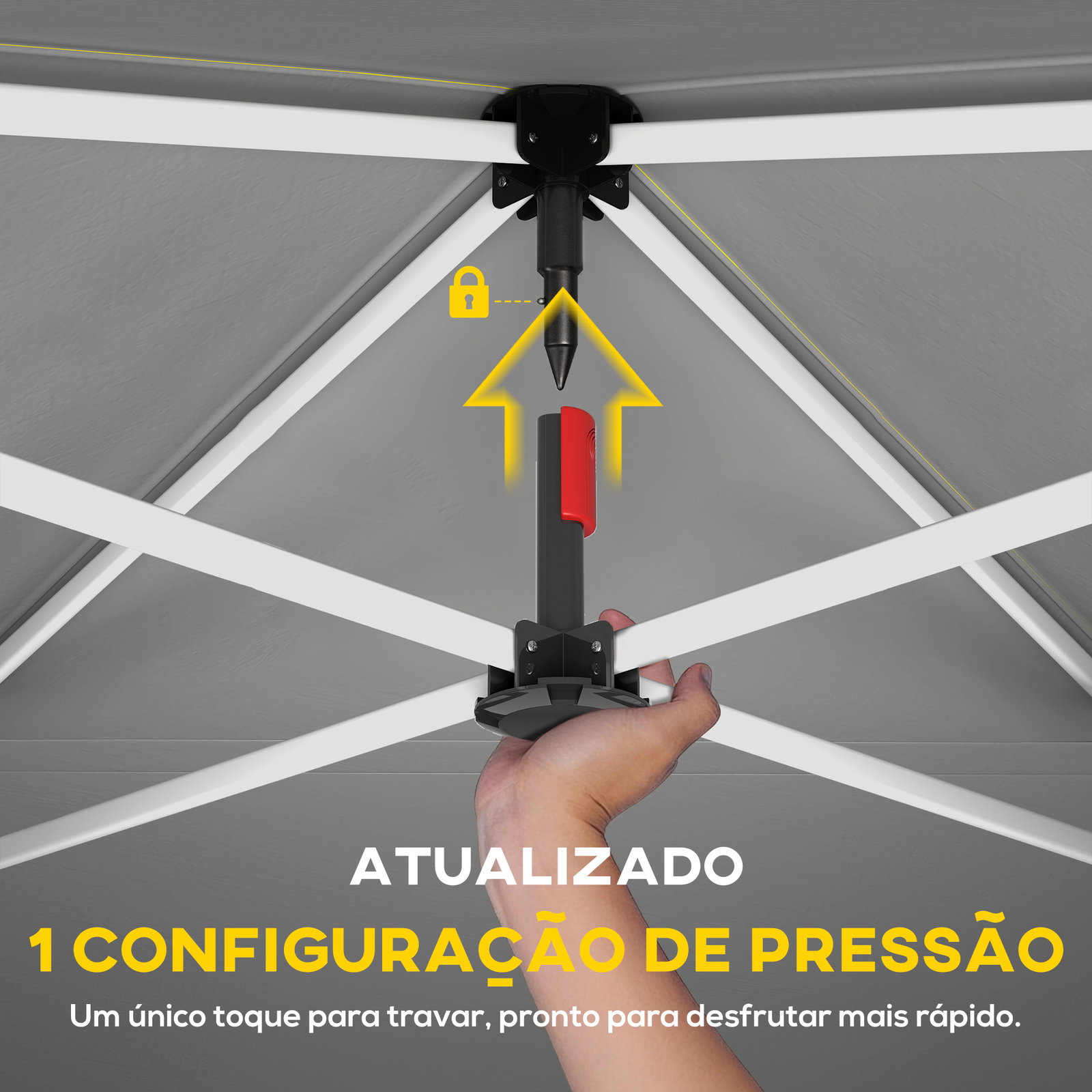 Tenda dobrável 3x3 m pop-up com upf 50+, 4 laterais removíveis, altura ajustável e bolsa de transporte, branco