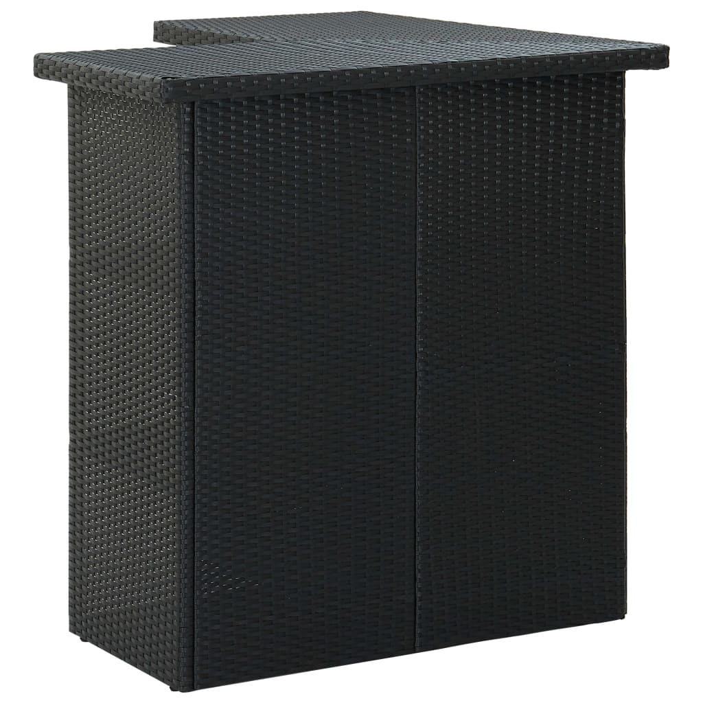 8 Pcs conjunto de bar p/ jardim com almofadões vime PE preto