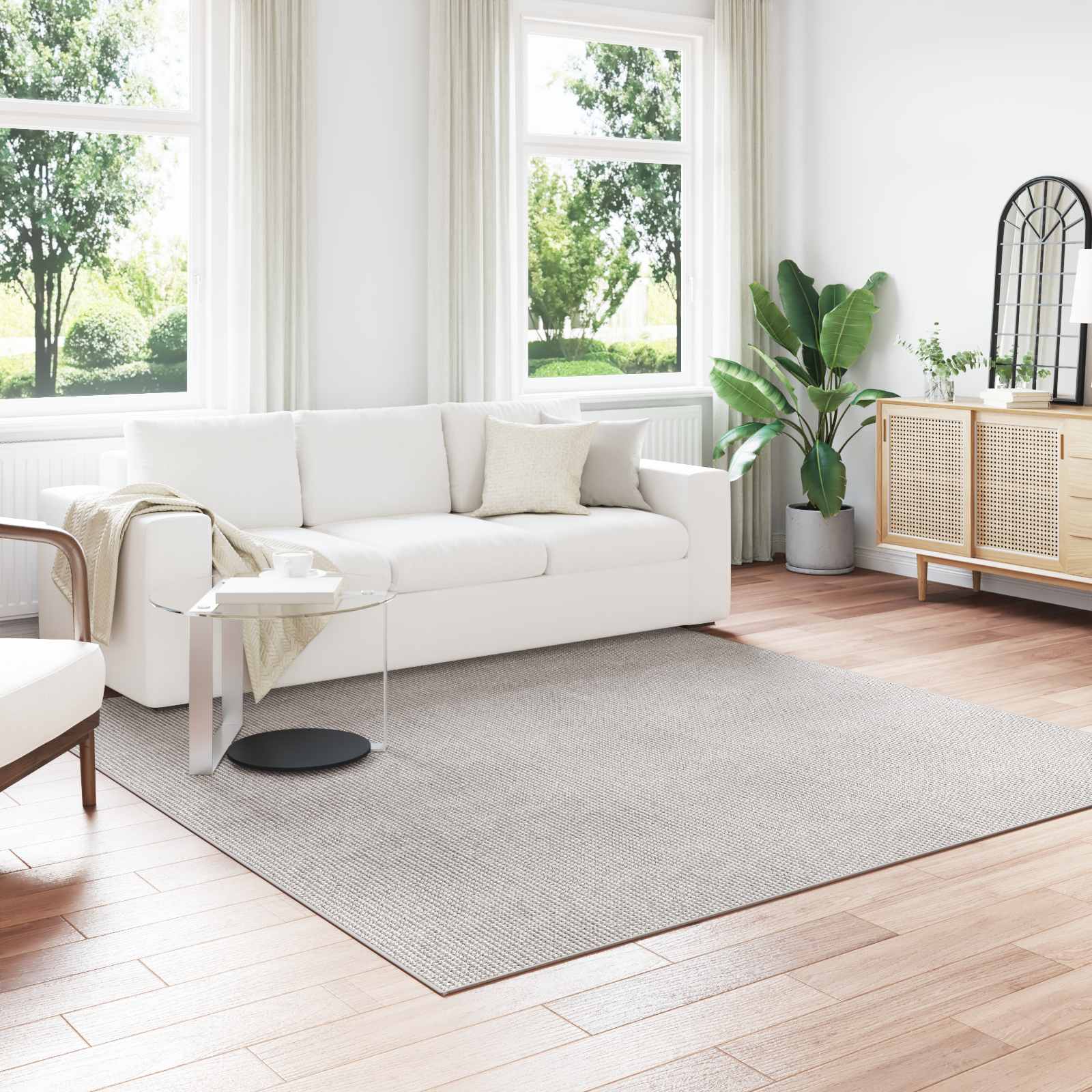 Tapetes de área quadrado lugo creme 240 x 240 cm poliéster