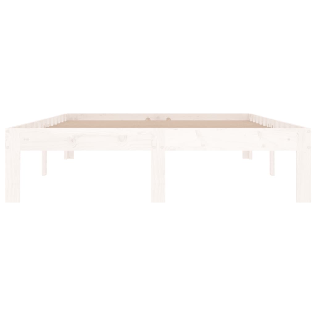 Estrutura cama pequena casal 120x190 cm pinho maciço branco