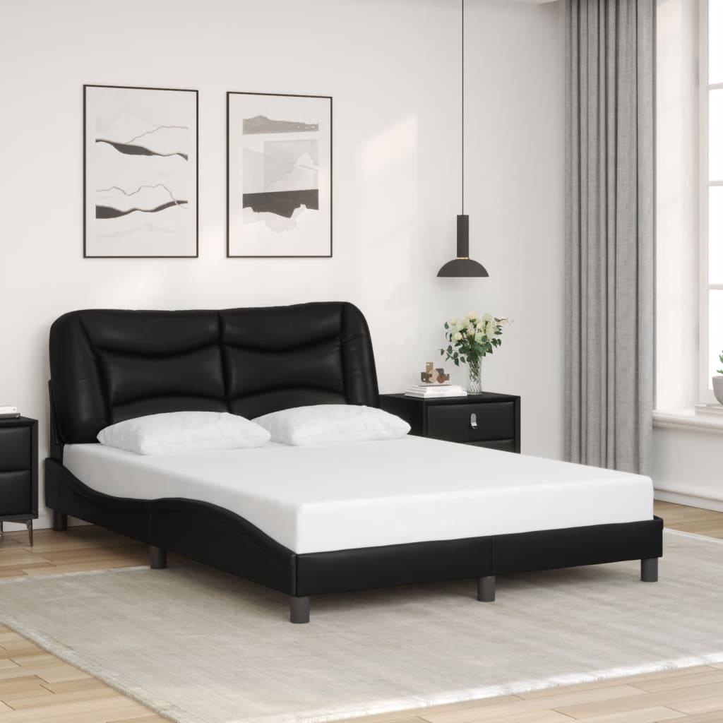 Estrutura de cama com LED sem colchão hvar 140x200cm preto