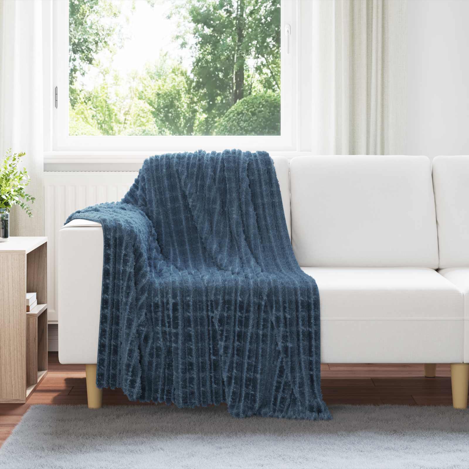 Cobertores de sofá 6 unid. azul marinho 150 x 130 cm 2.75 lã
