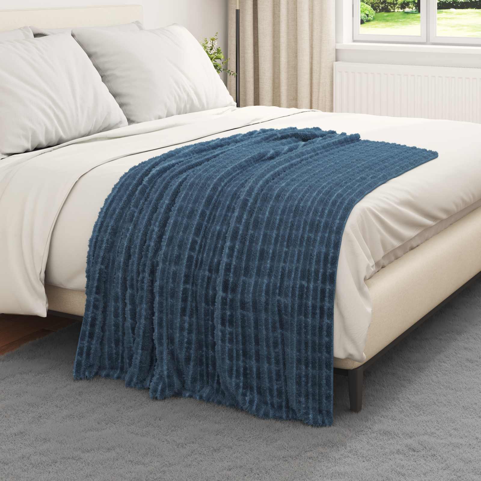 Cobertores de sofá 6 unid. azul marinho 150 x 130 cm 2.75 lã