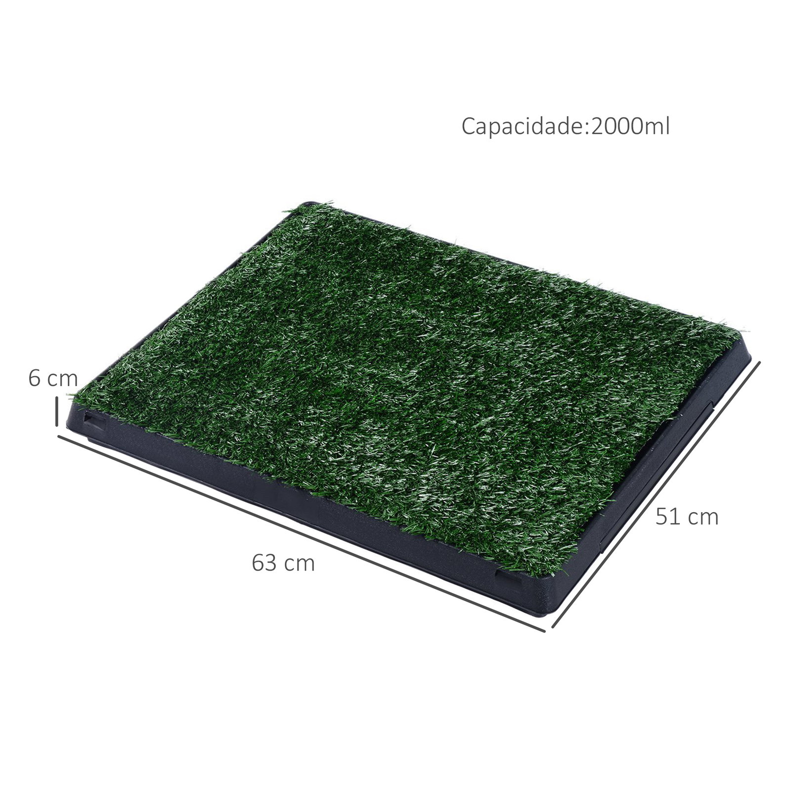 Resguardo de Treino de Erva com Bandeja para cães Sanita Interior para Animais de Estimação com Bandeja Lavável 51x63x6 cm Verde