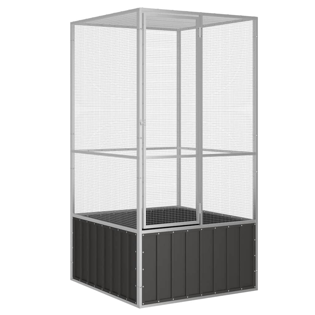 Gaiola p/ pássaros 111x107x211,5 cm aço galvanizado antracite