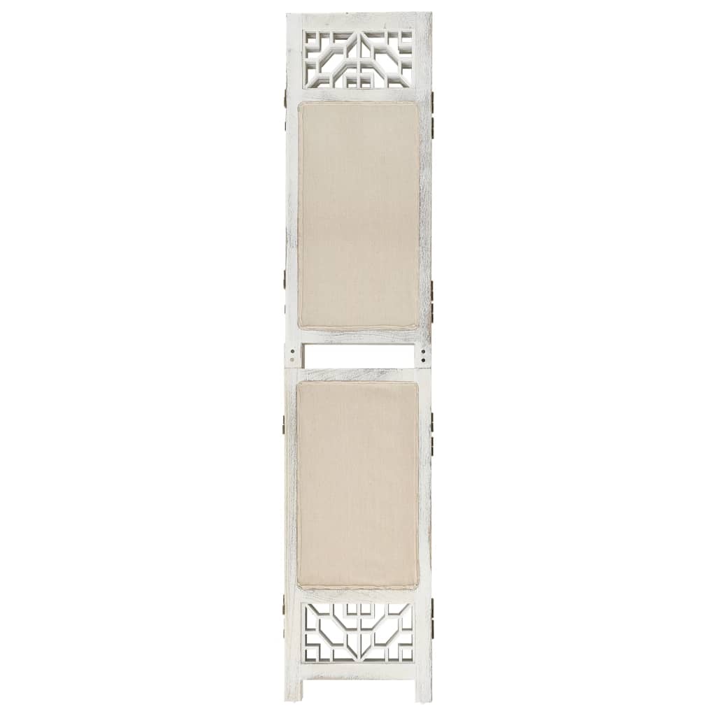 Biombo com 6 painéis 210x165 cm tecido cor creme