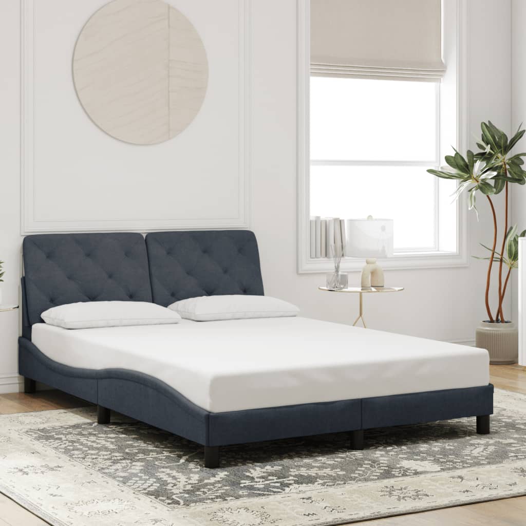 Estrutura de cama com LED sem colchão 120x200cm veludo cinzento-escuro