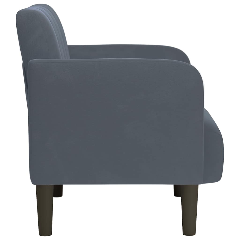 Poltrona com apoio de braços 54 cm veludo cinzento-escuro